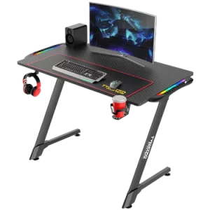 Twisted Minds Z Shaped Gaming Desk Carbon fiber texture TM-Z-1060-RGB