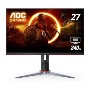 AOC Gaming 27" Frameless Ultra-Fast IPS Gaming Monitor, FHD 1080p, 0.5ms 240Hz, FreeSync, HDMI/DP/VGA - C27G2Z