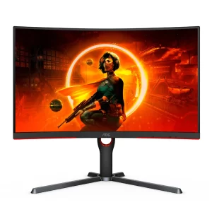 AOC C27G3 27 inch (VA) Curved Gaming Monitor, FHD, 165Hz, 1ms, HDR Mode, 1000R Curvature, HDMI 1.4 x 2, DisplayPort 1.2 x 1, AMD FreeSync Premium Black