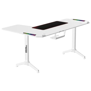 Twisted Minds WARRIOR L Shaped Gaming Desk RGB Right White