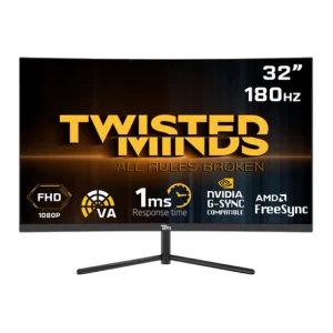 Twisted Minds 32inch, HDR (R1500),FHD ,180Hz, VA, 1ms, HDMI2.0 Gaming Monitor TM32CFHD180VA