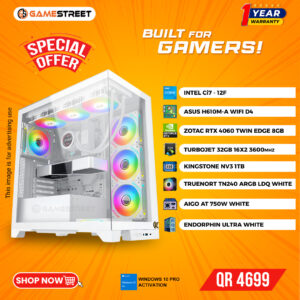 High-Performance Intel i7 Gaming PC – RTX 4060 | 32GB RAM | 1TB SSD | White Edition