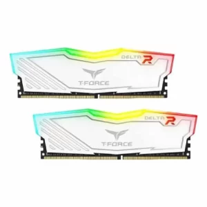 TeamGroup T-FORCE Delta RGB White 32GB (2X16GB) DDR4 3200, Aluminum Heat Spreader, Unbuffered