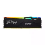 Kingston Fury Beast RGB 16GB DDR5 Desktop Memory, 5200Mhz Speed, CL40 Cas Latency, 1.25V Voltage, 288 Pin, Single Module, Non-ECC Unbuffered DIMM, Black