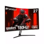 SANSUI 27 Inch Curved Gaming Monitor 180Hz 1ms with Speakers FHD 1080P Computer Monitor FreeSync | 130% sRGB Sansui ES-G27C1
