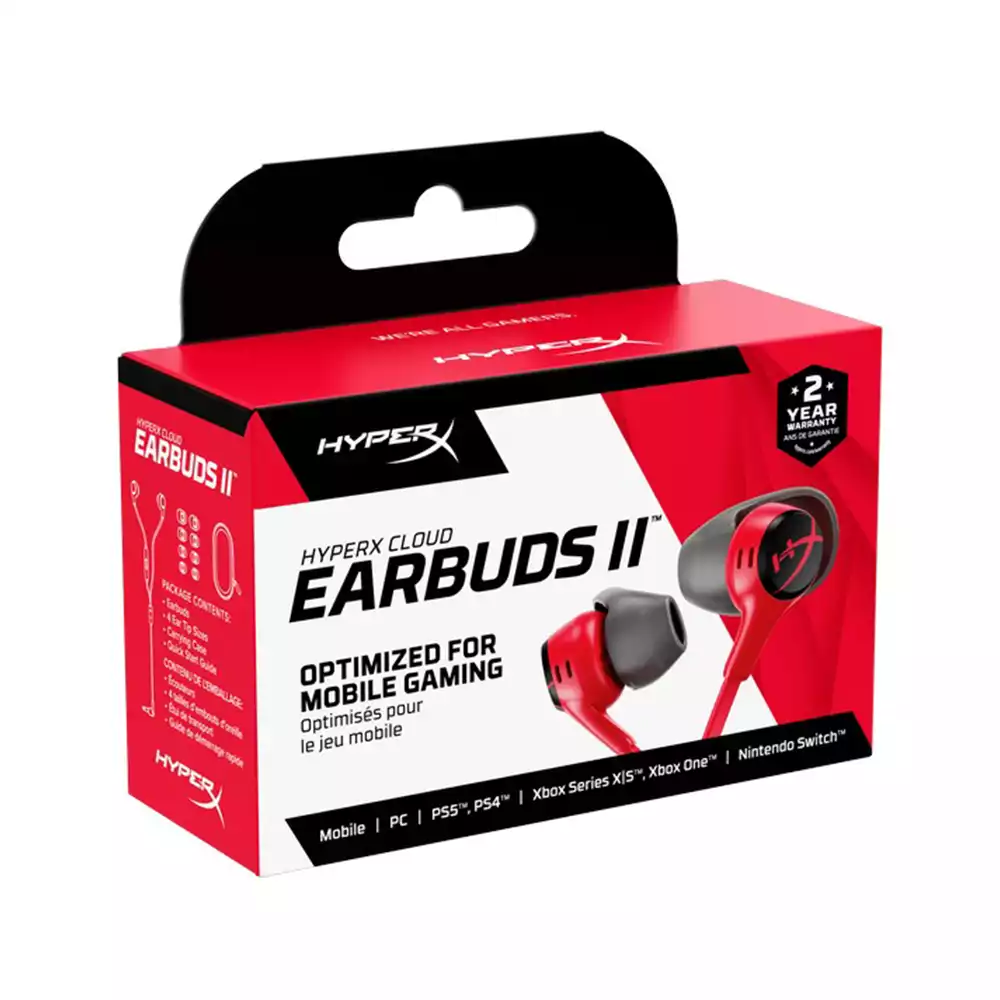 HyperX Cloud Earbuds II - Gaming Earbuds Red