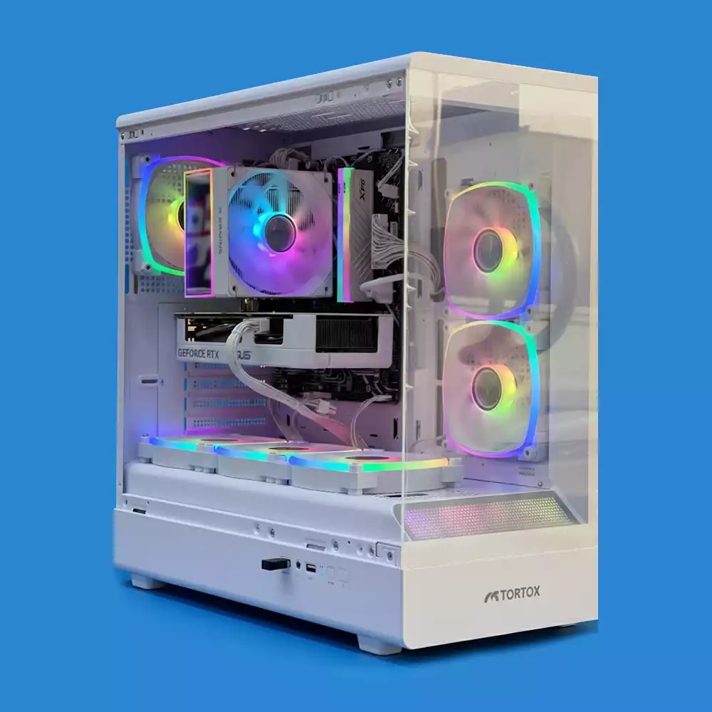 I5_RTX5060_WHITE_01 White Gaming PC: Intel i5-14th Gen, RTX 5060 8GB, 16GB RAM | High Performance Build