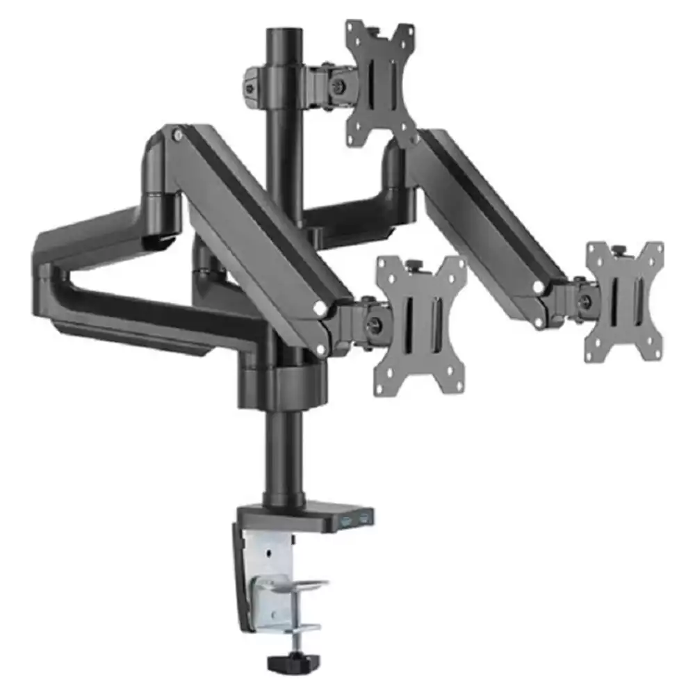 TM-26-C018UP Twisted Minds Premium Triple Monitors Arm Up to 27 inch, Aluminum Pole Mounted Gas Spring