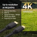 Unitek 4K@60Hz HDMI Cable, 4K@60Hz Resolution 18Gbps High-Speed Transfer 1M