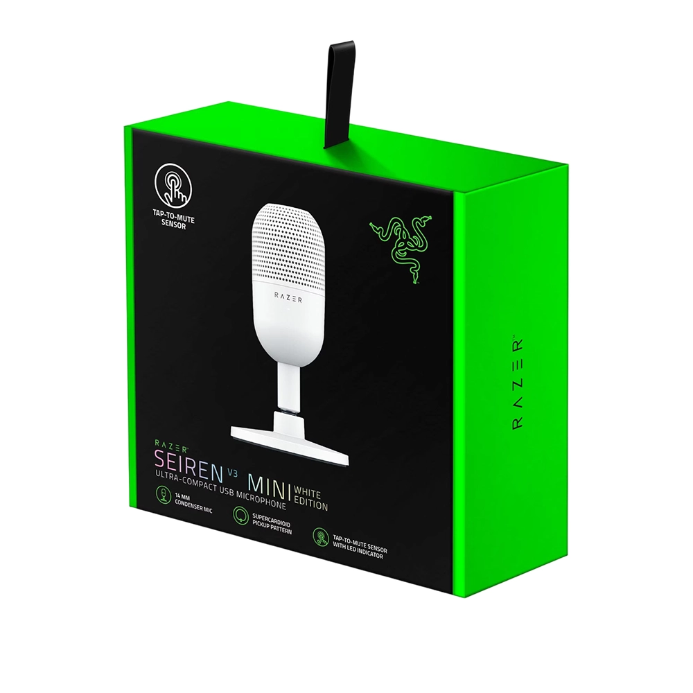 Razer mic Razer Seiren V3 Mini Ultra-Compact USB Microphone / Tap-To-Mute / RZ19-05050300 - White