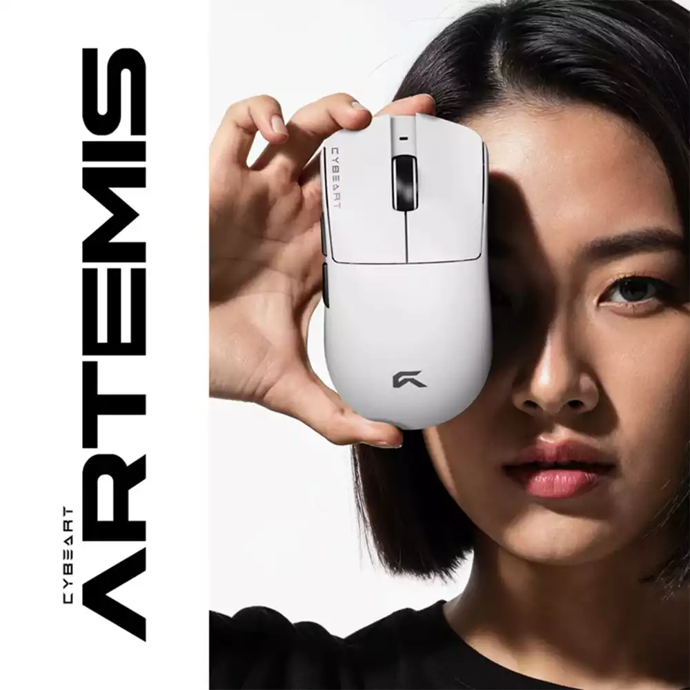 Cybeart Artemis | 1K 52g Ultra-light Hot-Swap Tri-Mode Gaming Mouse - White