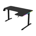 L-Shaped RGB Gaming Desk – Black (Right Side)