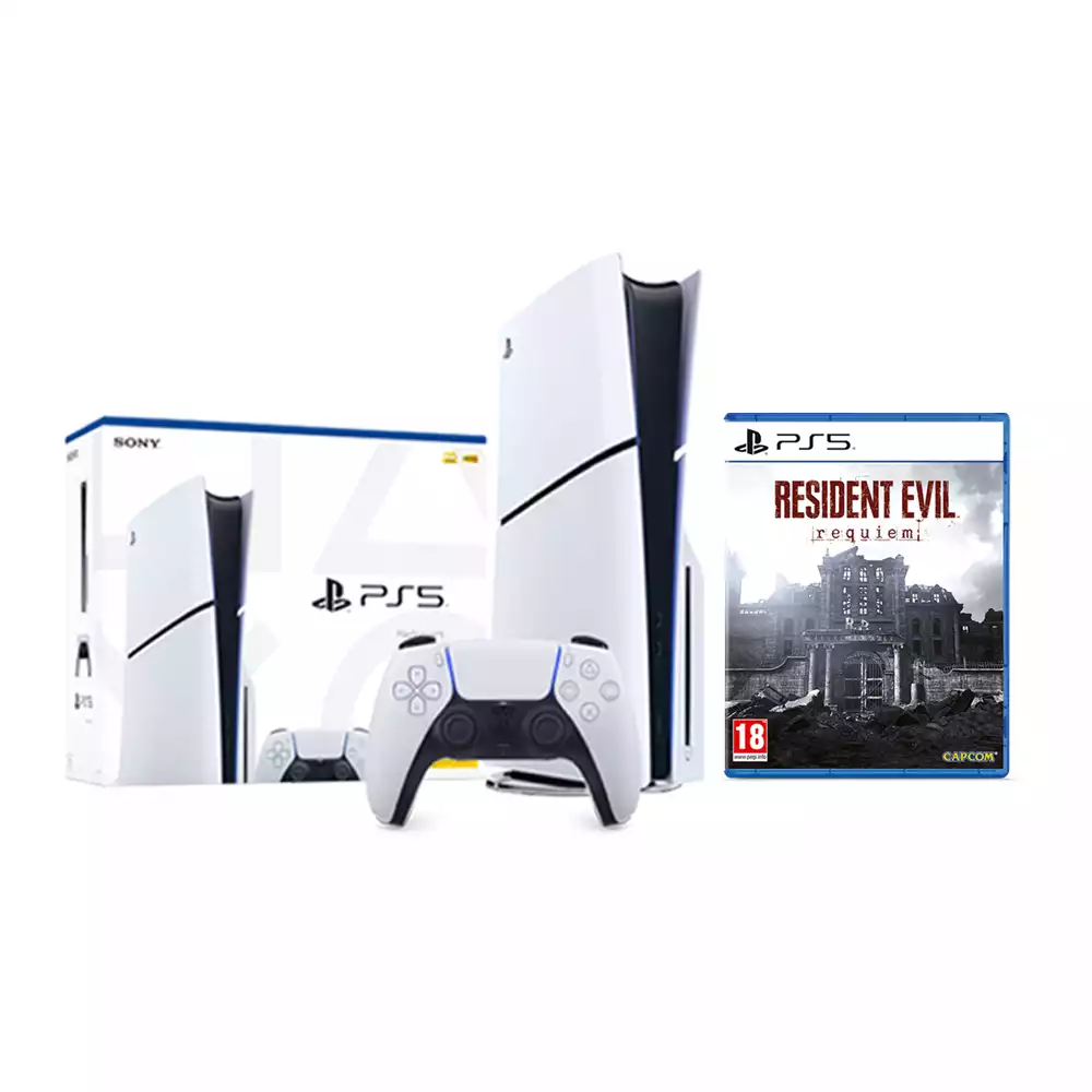PS5 Slim 1TB Disc Edition + Resident Evil Requiem Sony PS5 Slim 1TB Disc Edition Console + Resident Evil Requiem (Bundle Offer)