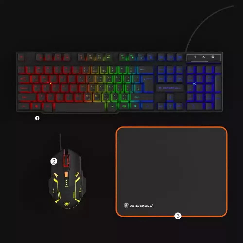 Dead Skull Wired RGB Keyboard + Mouse Set