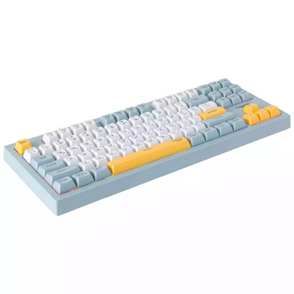Twisted Minds TM-MK75-W 80% Wired Keyboard – 87 Keys, RGB Backlit, EN/AR Layout, Anti-Ghosting (Blue)