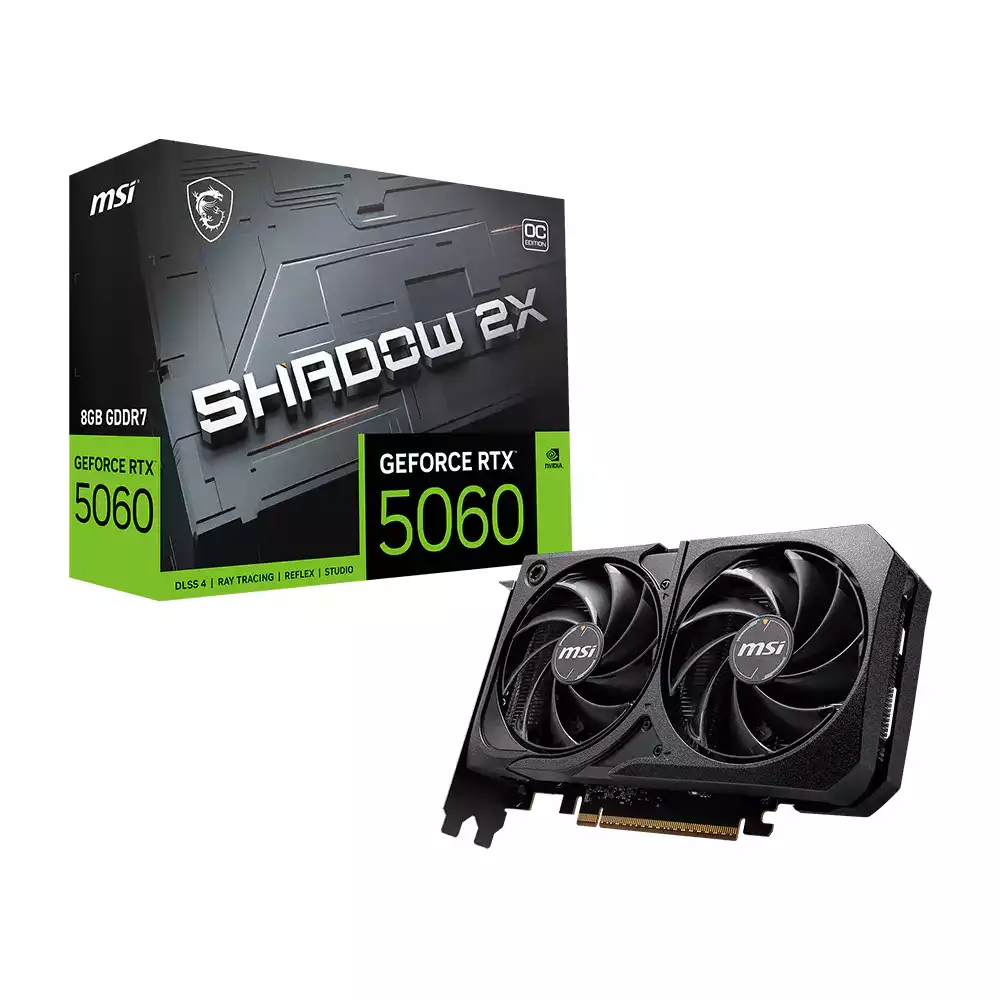 MSI GeForce RTX 5060 8GB SHADOW 2X OC GDDR7 Graphics Card MSI GeForce RTX 5060 8GB SHADOW 2X OC GDDR7 Graphics Card