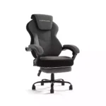 EIZIMZVU Ergonomic Gaming & Office Chair with Adjustable Headrest, Retractable Footrest & Reclining Backrest – Black 2