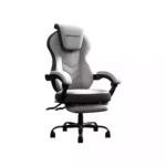 EIZIMZVU Ergonomic Gaming & Office Chair with Adjustable Headrest, Retractable Footrest & Reclining Backrest – Grey