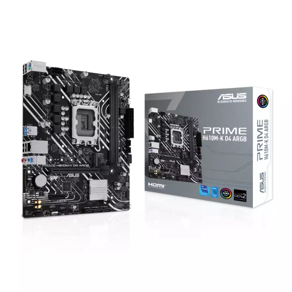ASUS PRIME H610M-K D4 ARGB Intel LGA 1700 Micro-ATX Motherboard