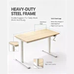 Manual Height Adjustable Standing Desk 140 × 60 cm | Heavy-Duty Steel Frame | Maple