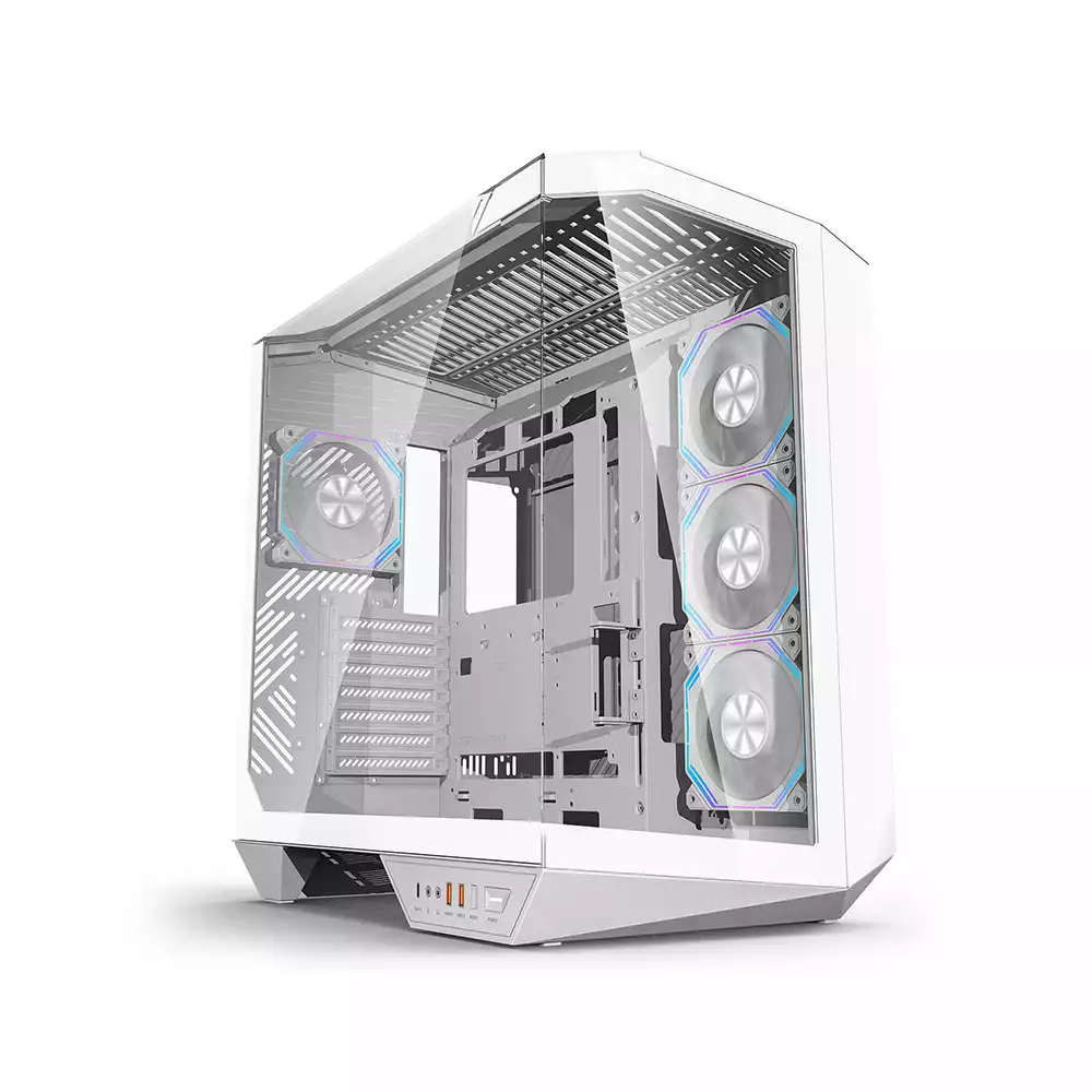 darkFlash DY470 ATX Panoramic Gaming Case with 4 ARGB Fans – White darkFlash DY470 ATX Panoramic Gaming Case with 4 ARGB Fans – White