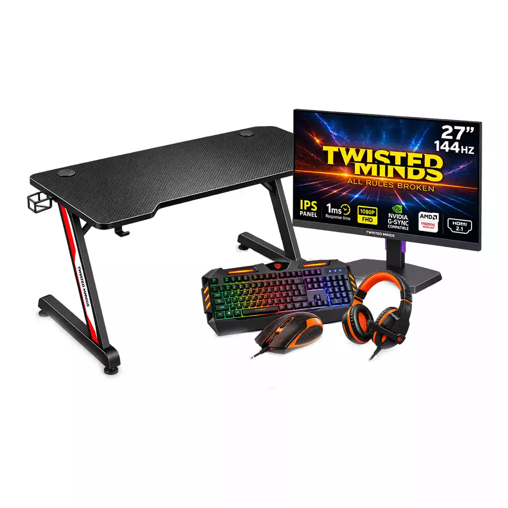 Gaming Setup Bundle – Desk + 27″ Monitor + 4-in-1 Combo Gaming Setup Bundle – Desk + 27″ Monitor + 4-in-1 Combo